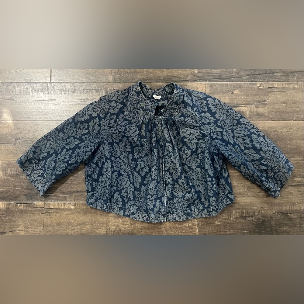 Vintage denim jacquard print jacket - Picture 3 of 7
